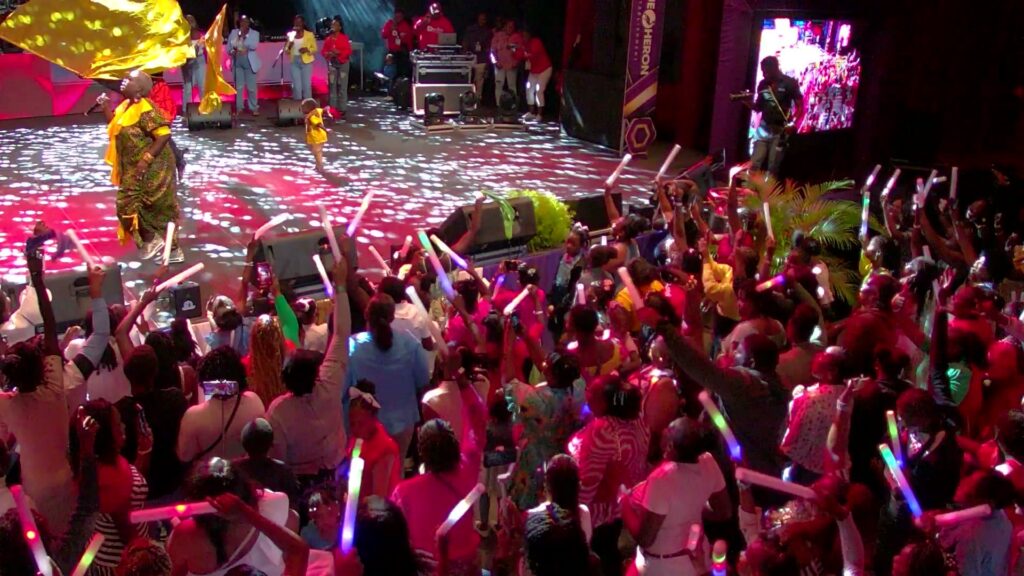 The audience with light sticks at In His Presence 11