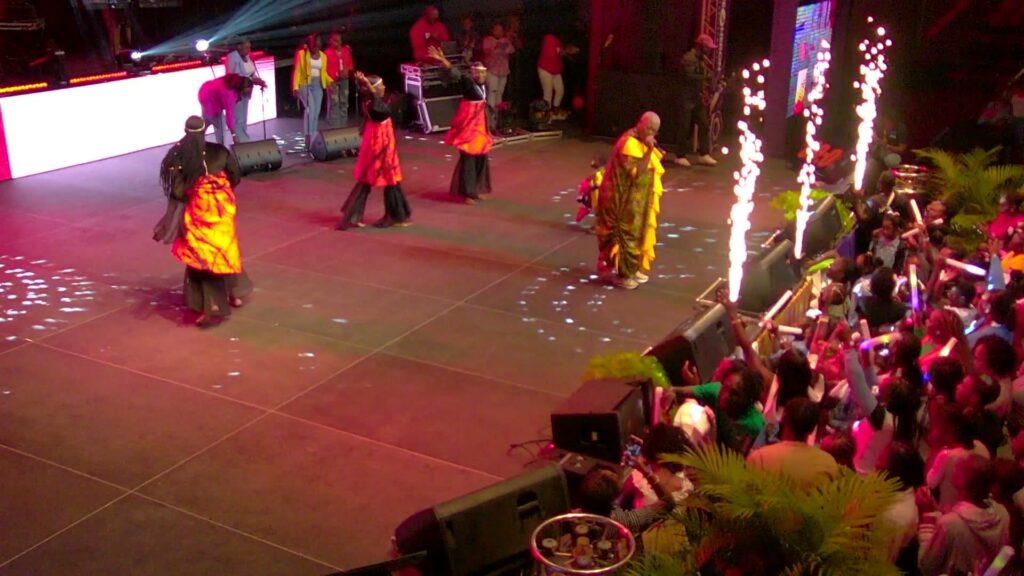Pyrotechnics over the stage at In His Presence 11