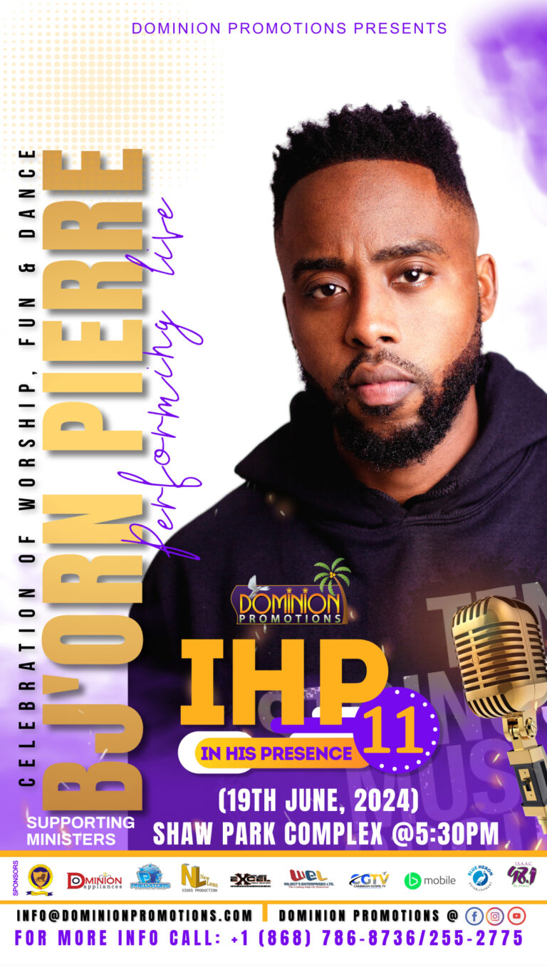 B J'orn Pierre announcement graphic for In His Presence 11 at Shaw Park Complex, Tobago, 19 June 2024
