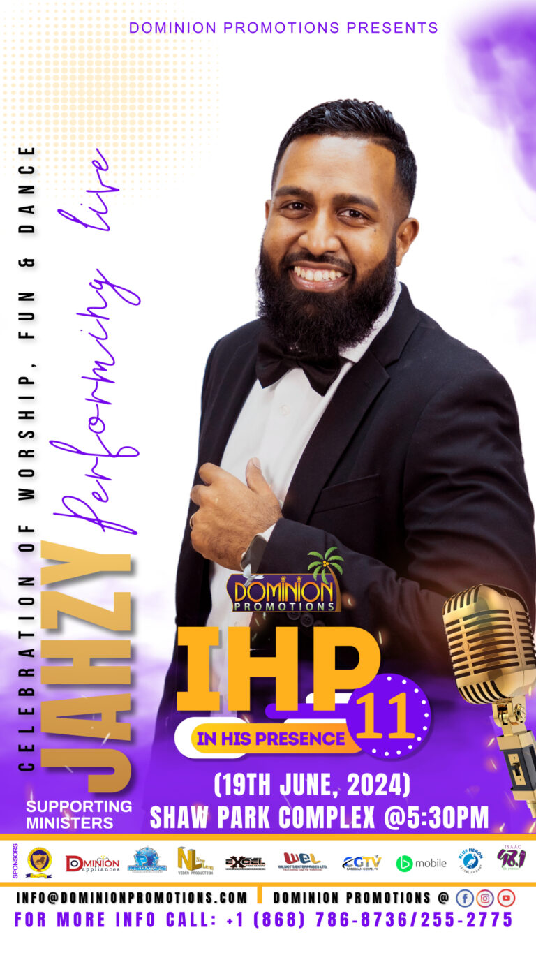 Jahzy announcement graphic for In His Presence 11 at Shaw Park Complex, Tobago, 19 June 2024